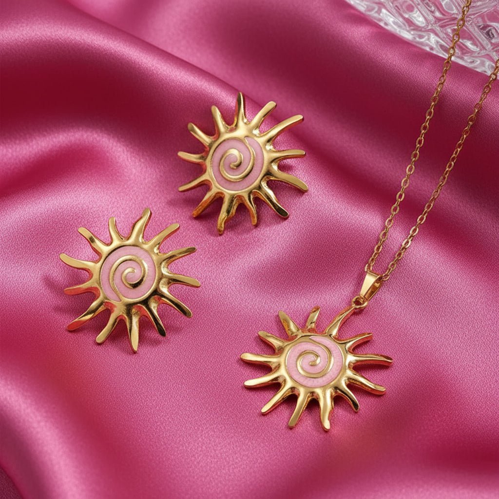 18K Gold Plated Oil Drop Elegant Sun Set - DressAtR LLC