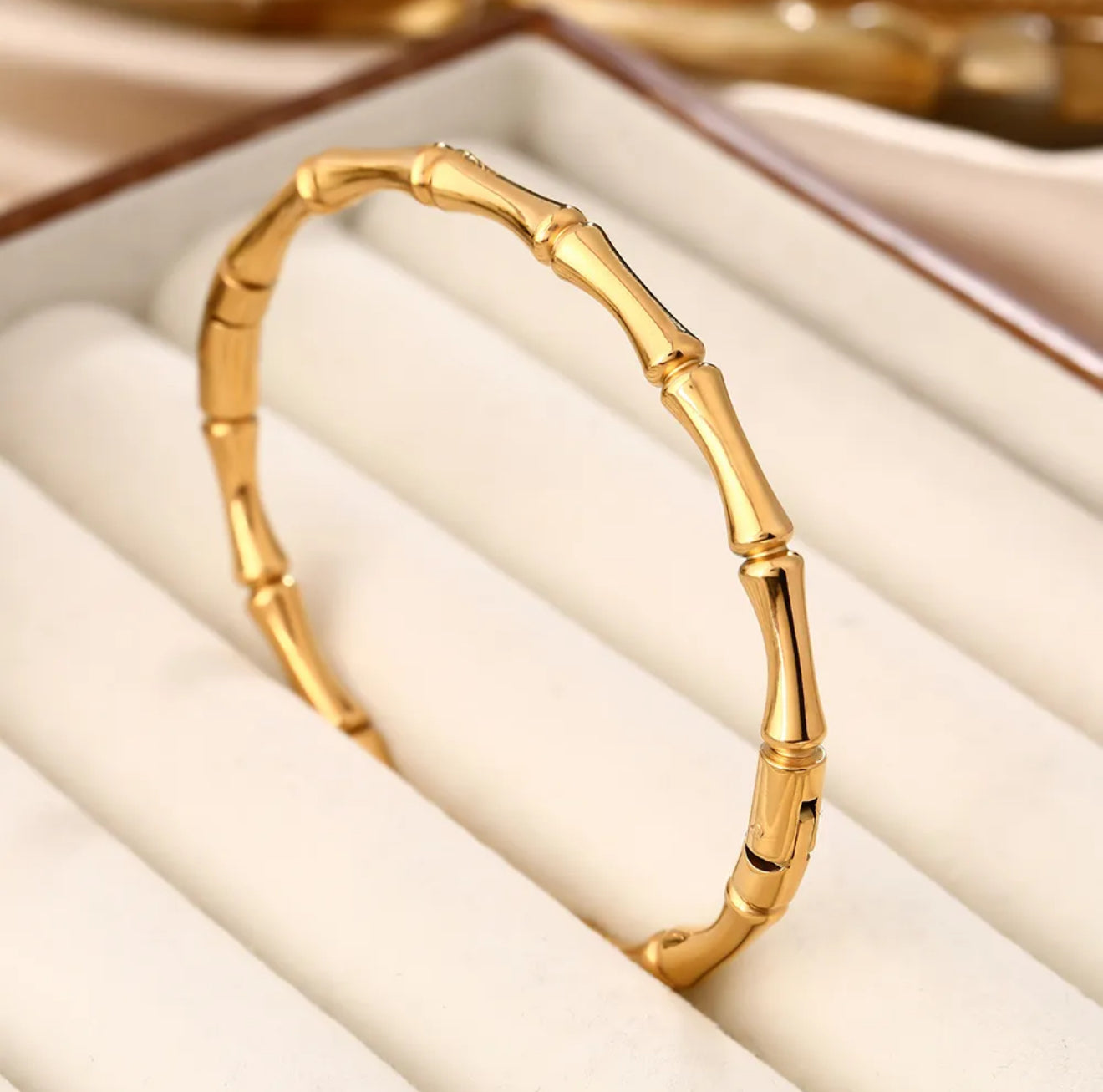 18K Gold Plated Elegant Bamboo Bangle