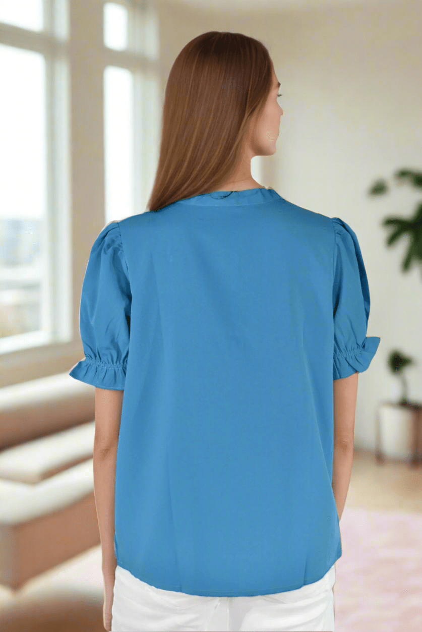 Bliss Pleated Bow Top - DressAtR LLC