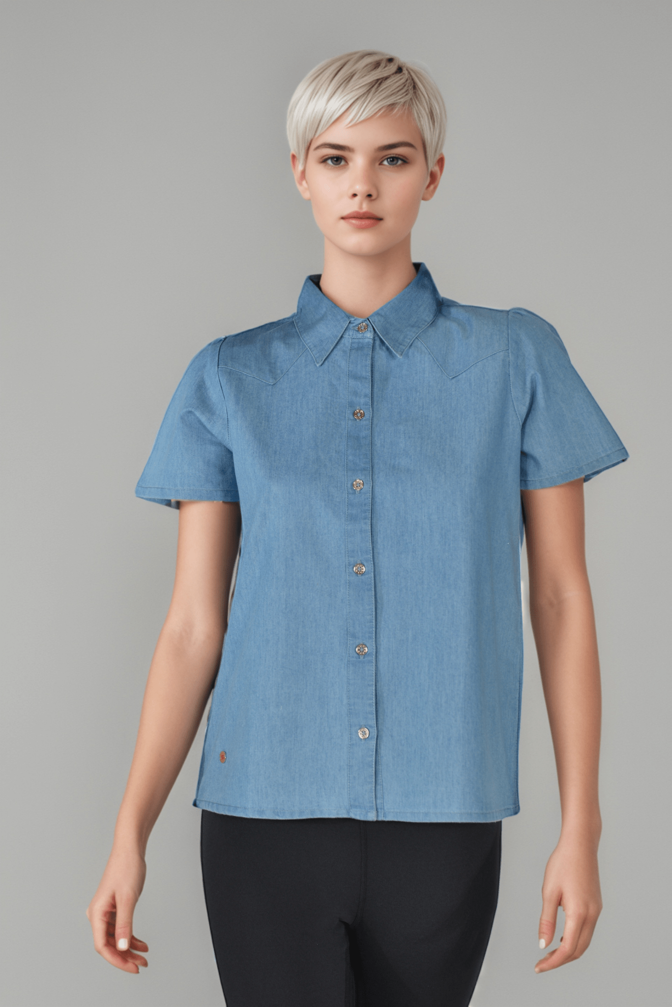 Boxy Blue Shirt - DressAtR LLC