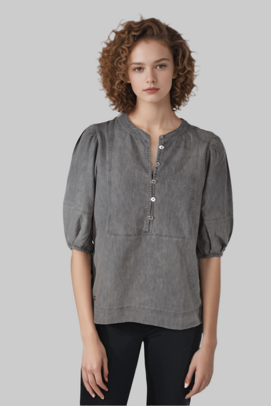 Denim Ash Aura Blouse - DressAtR LLC