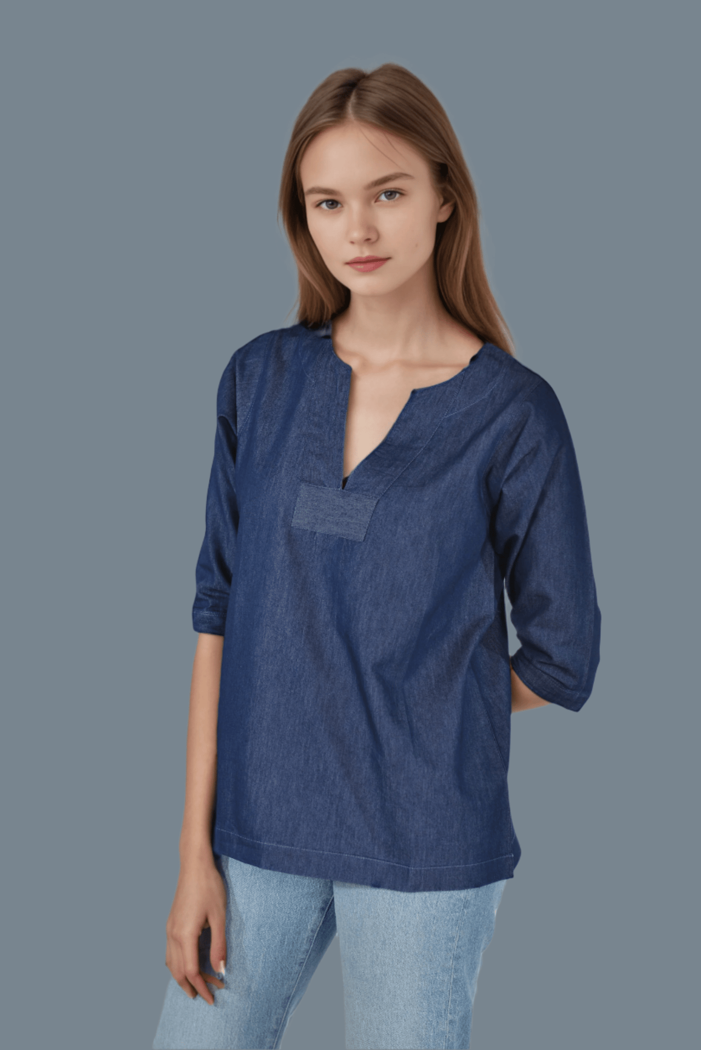 Denim Twilight Blouse - DressAtR LLC