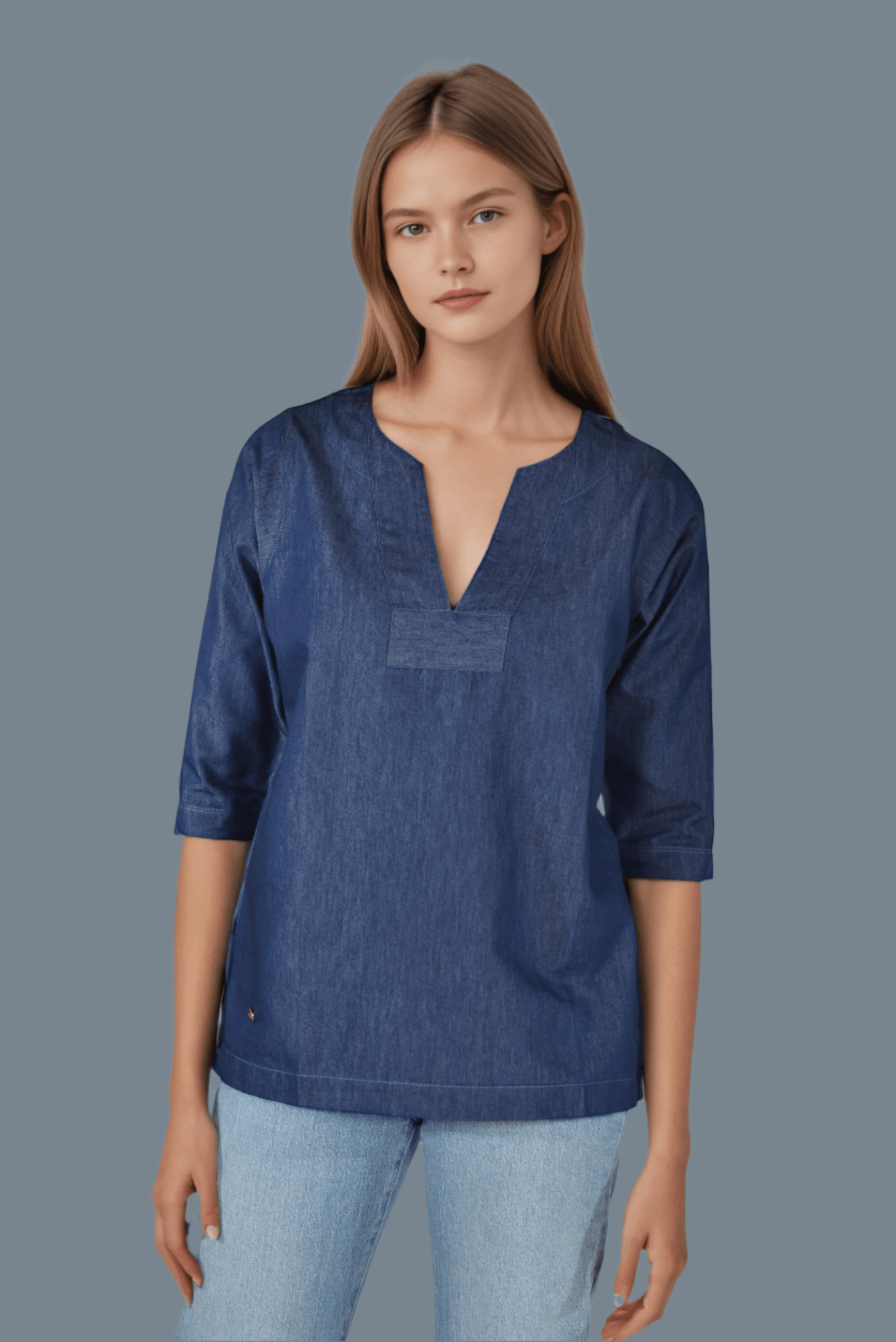 Denim Twilight Blouse - DressAtR LLC