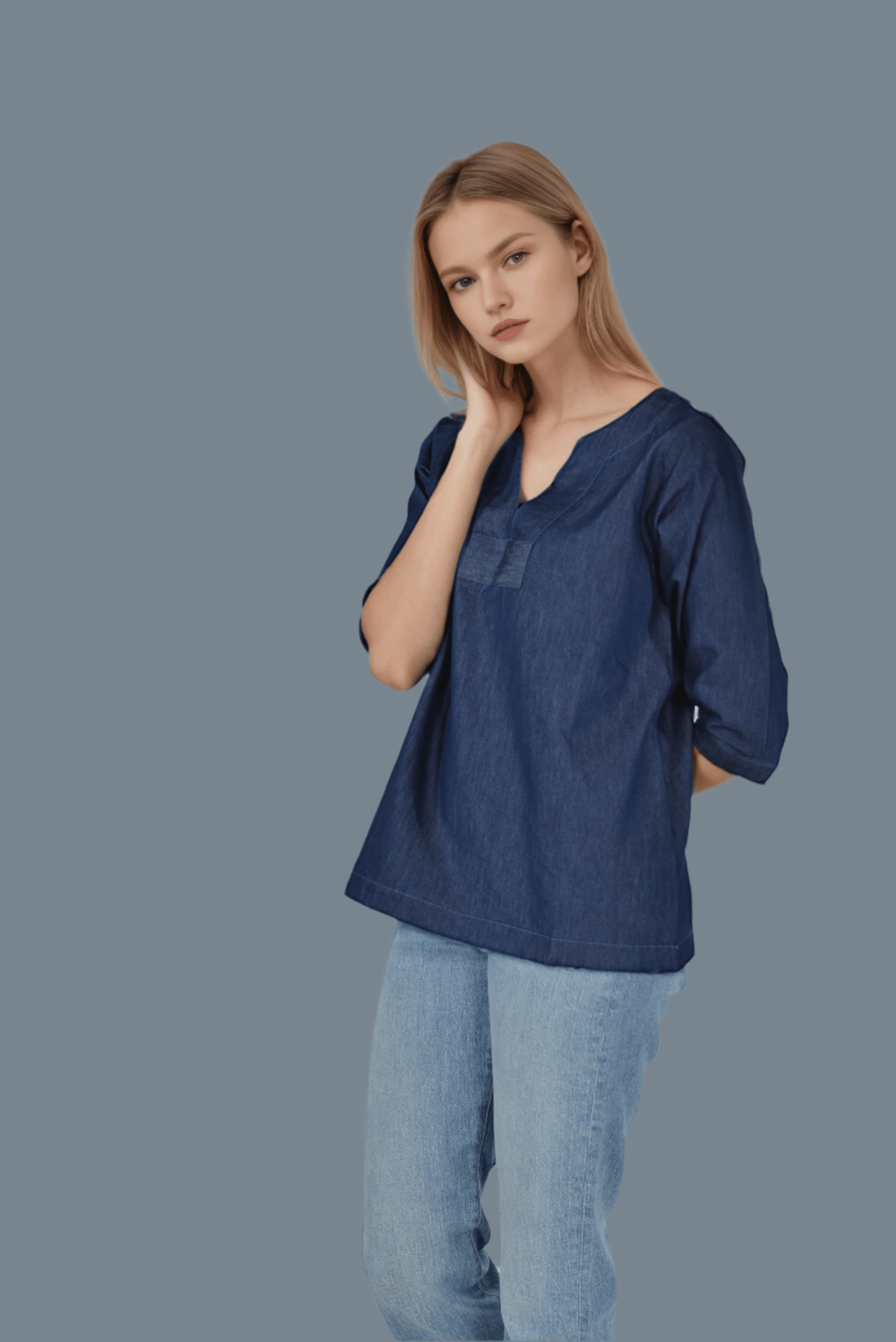 Denim Twilight Blouse - DressAtR LLC