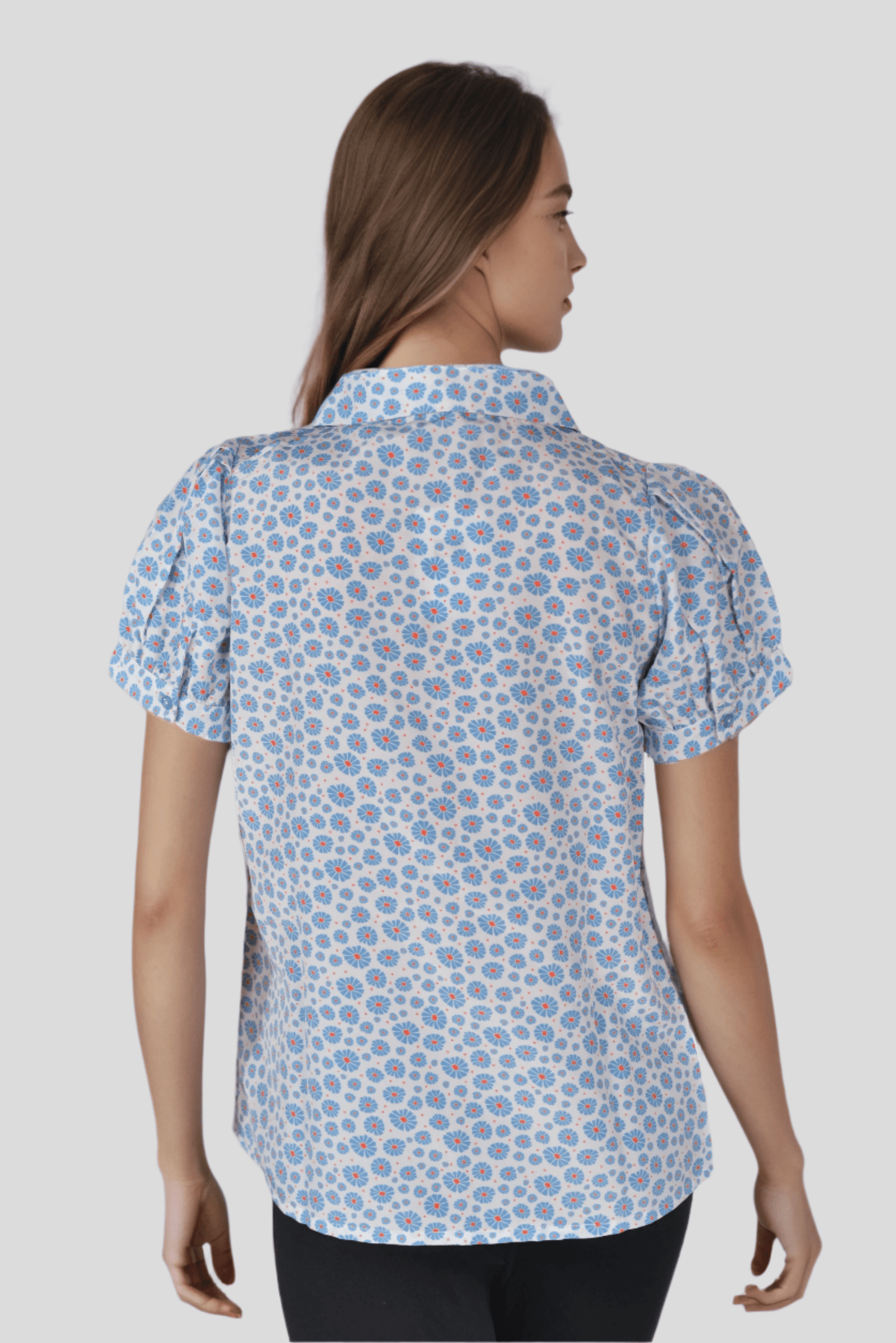 Flowers Puff Sleeve Top - DressAtR LLC