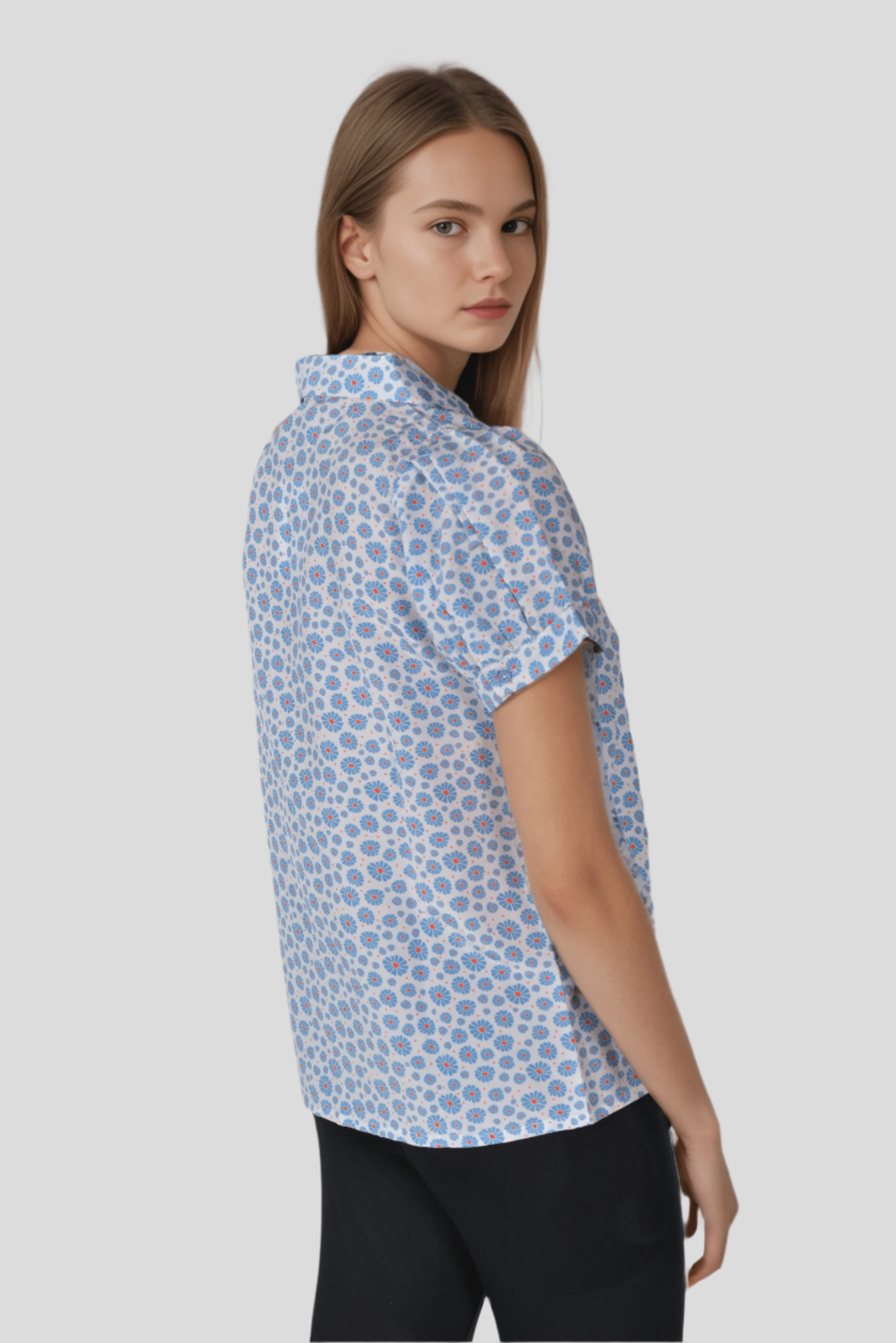 Flowers Puff Sleeve Top - DressAtR LLC