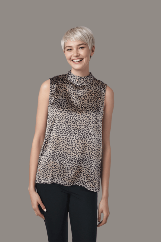 High Neck Silk Elegance Top - DressAtR LLC