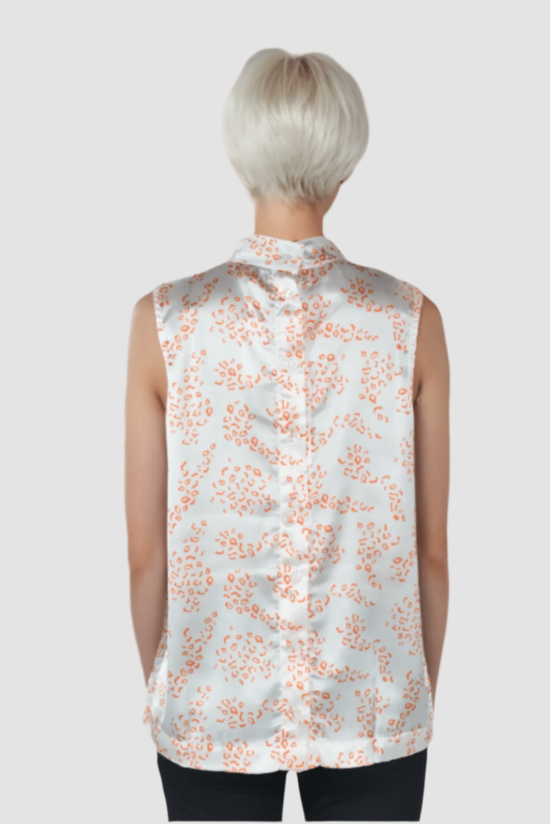 High Neck Silk Ivory Top - DressAtR LLC