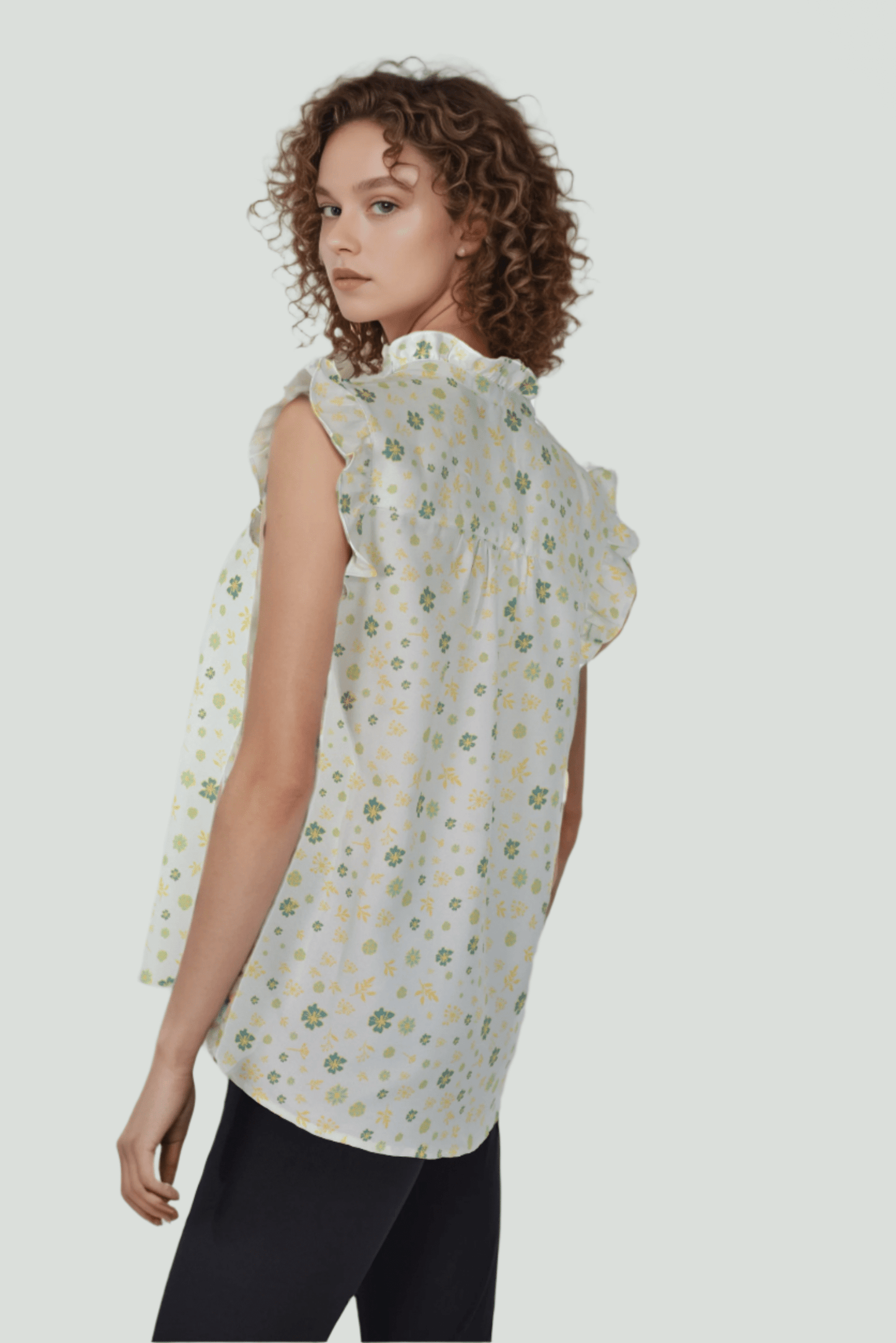 Leafy High Neck Top - DressAtR LLC