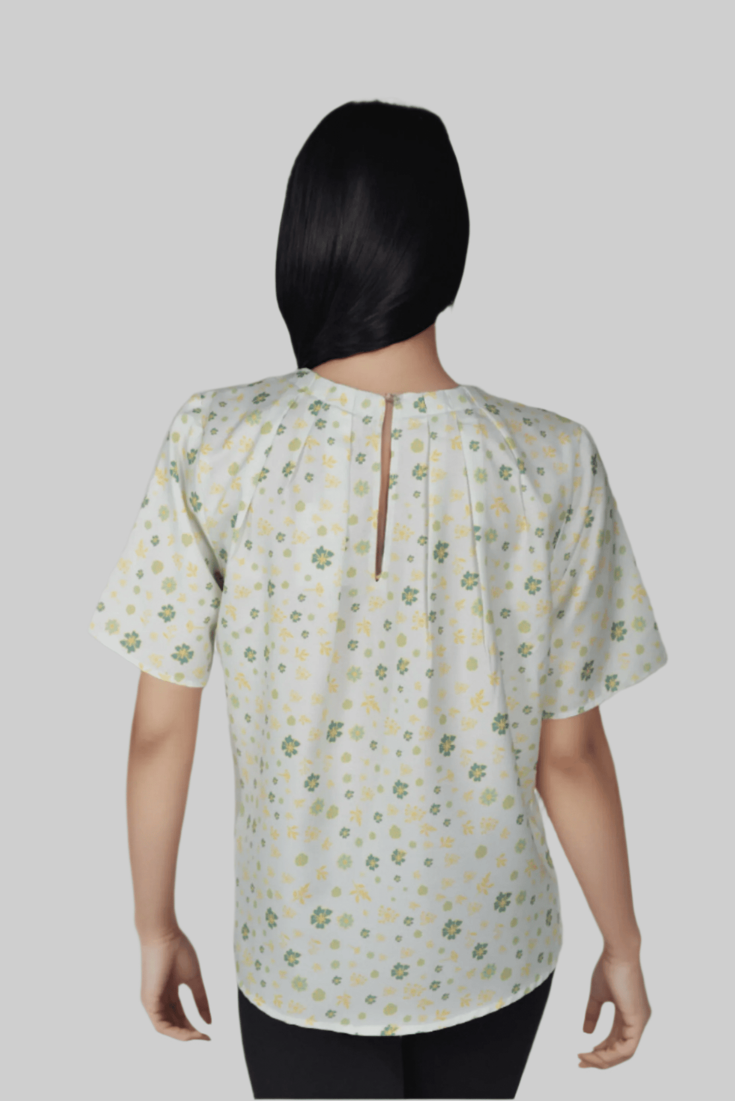 Leafy Pleated Top - DressAtR LLC