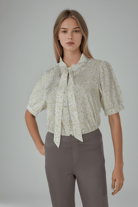 Leafy Tie Top - DressAtR LLC