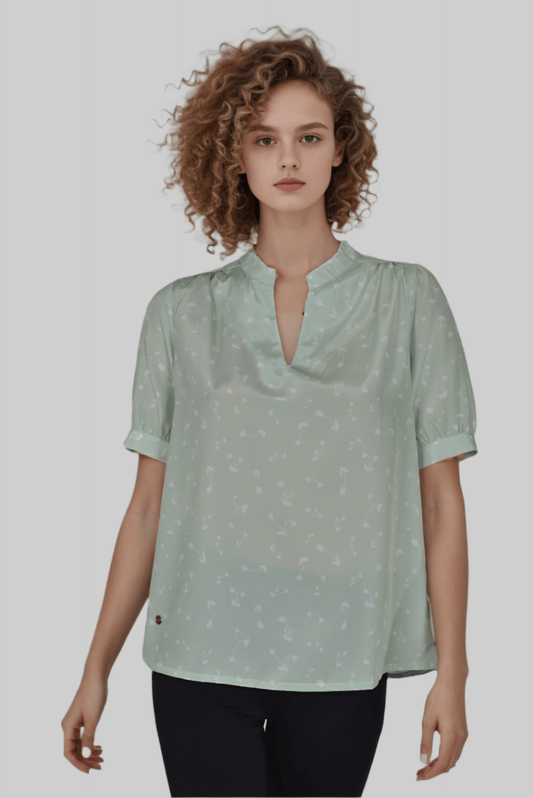 Lilly Split Neck Top - DressAtR LLC