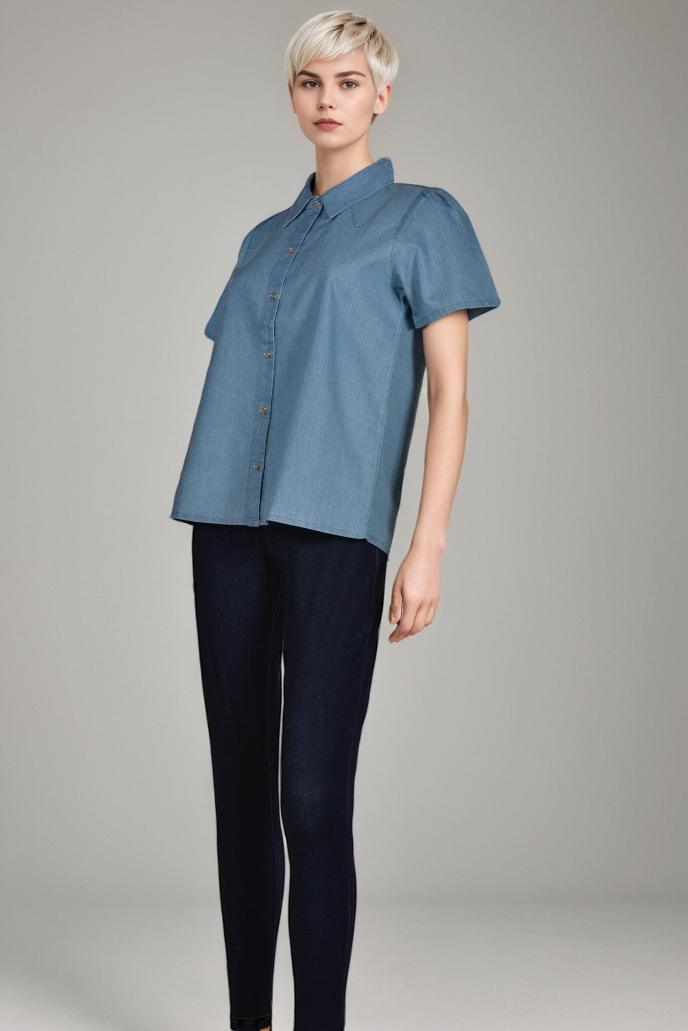 Navy Blue Denim Leggings - DressAtR LLC