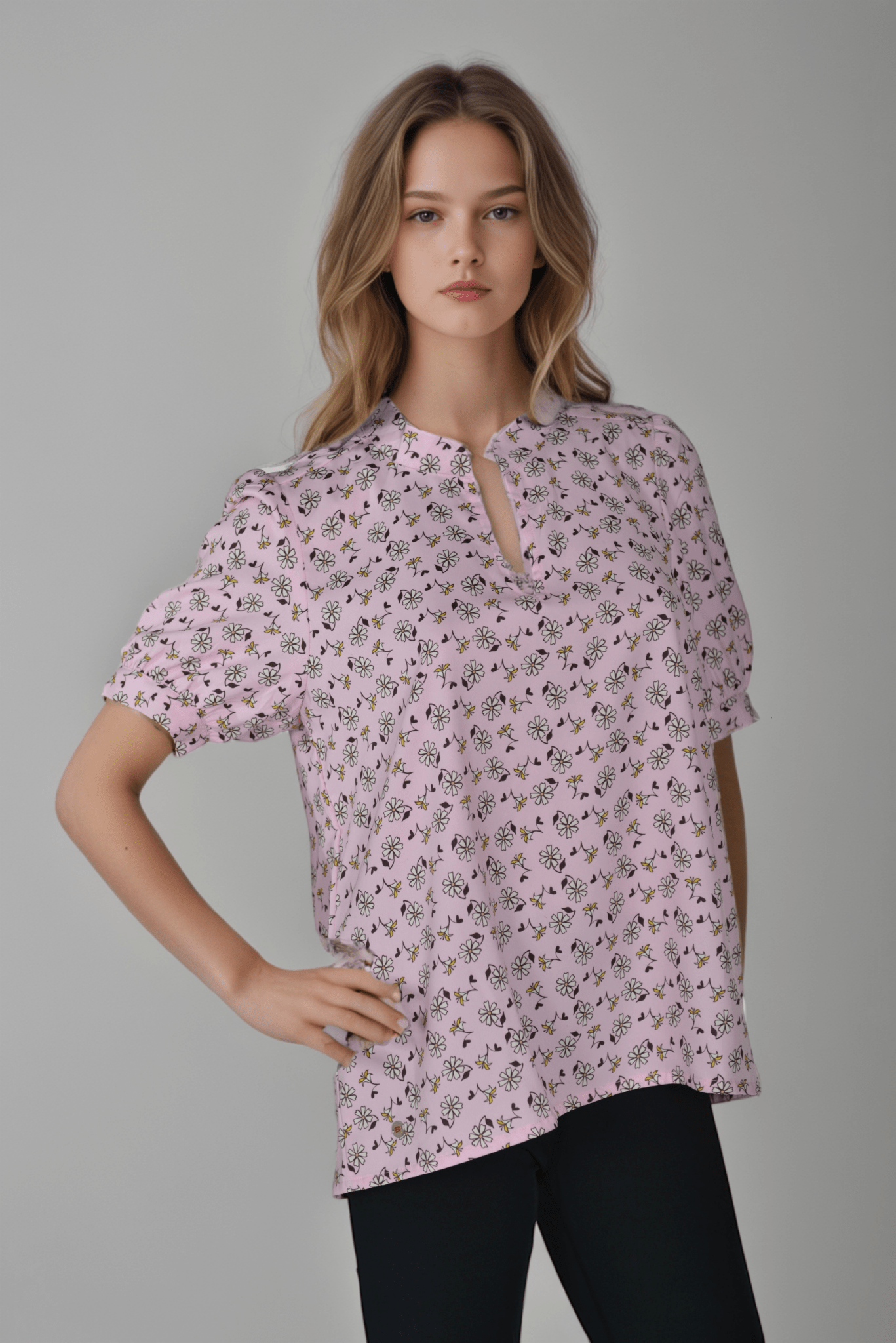 Orchid Split Neck Top - DressAtR LLC