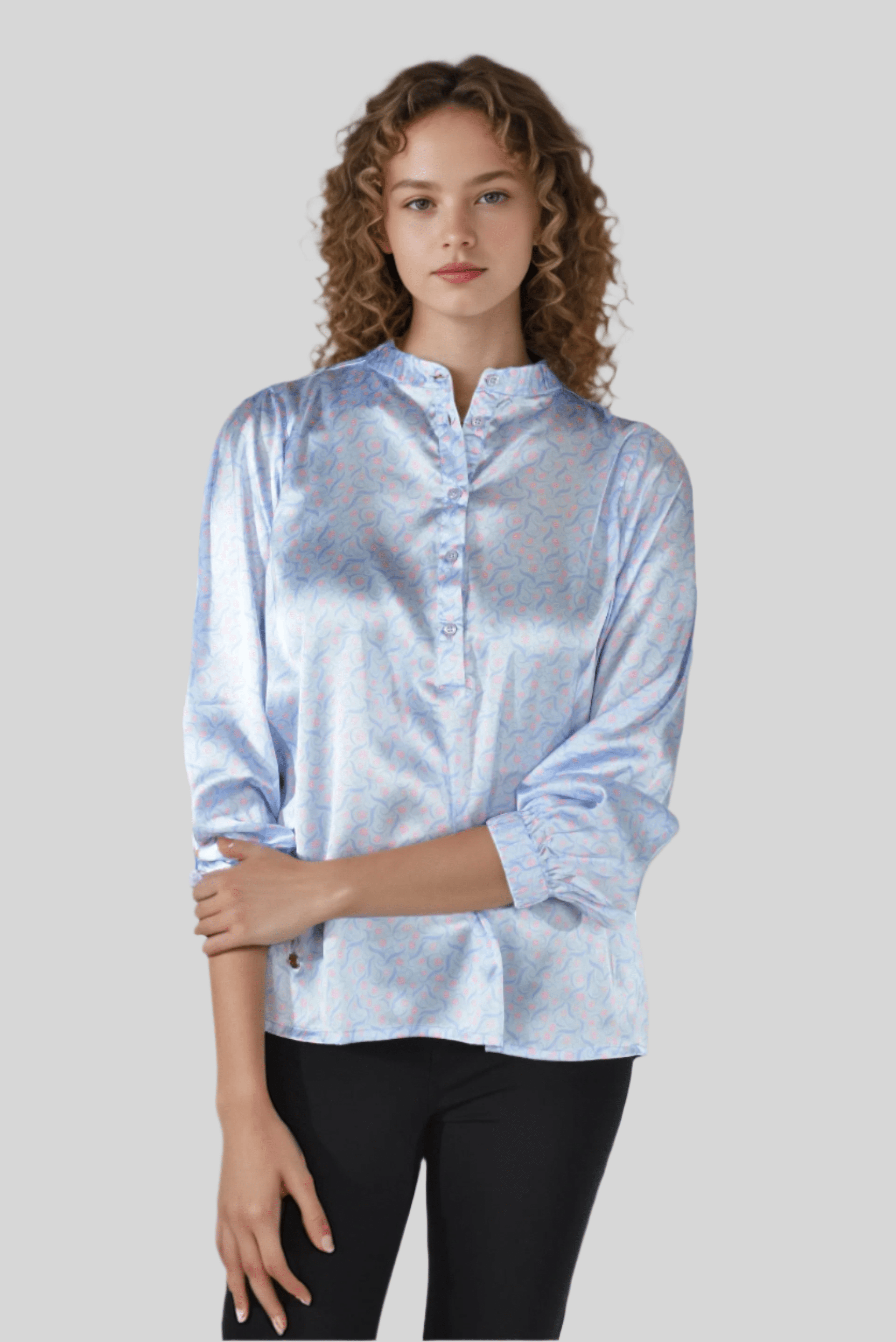 Pink Lotus Silk Blouse - DressAtR LLC