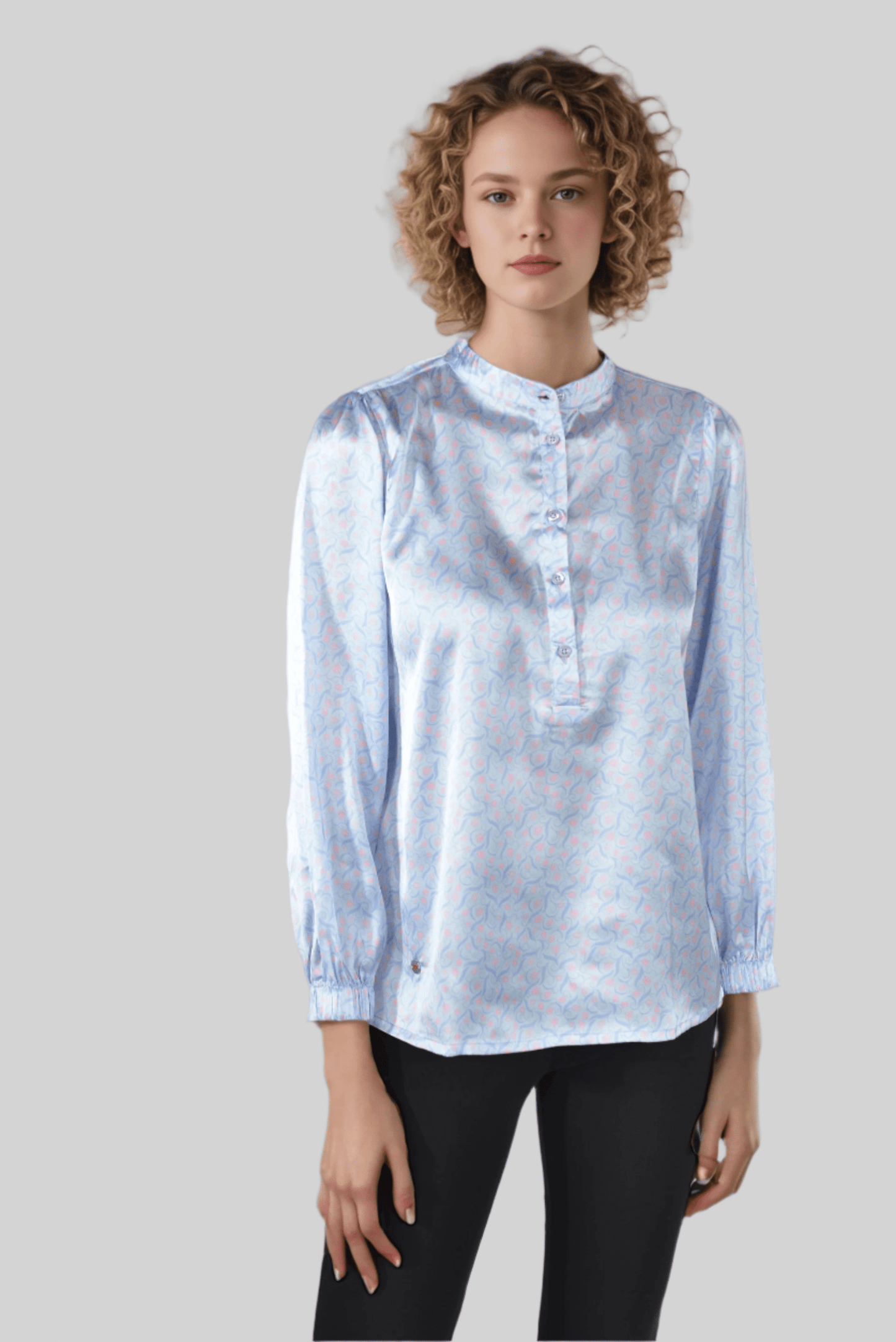 Pink Lotus Silk Blouse - DressAtR LLC