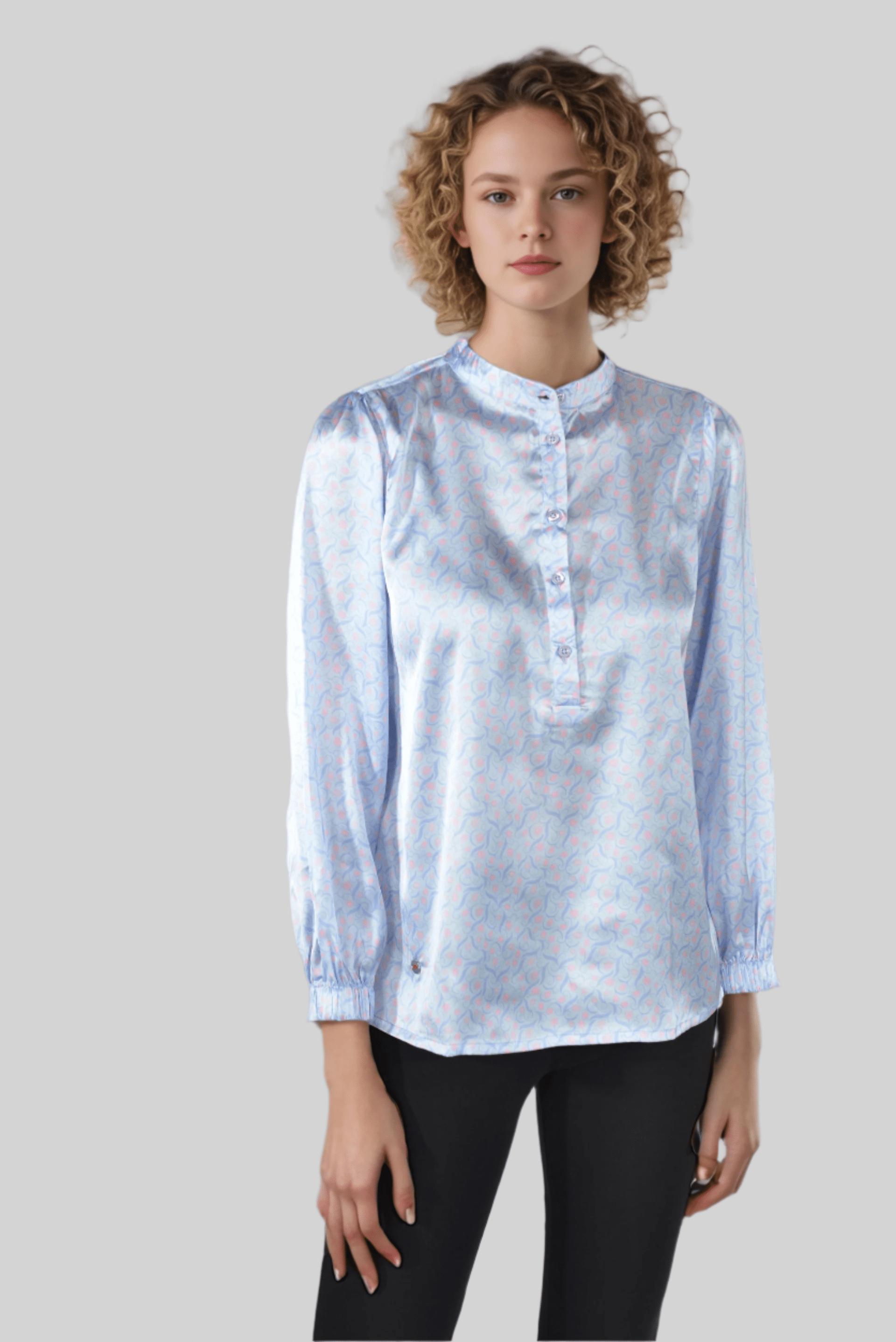 Pink Lotus Silk Blouse - DressAtR LLC