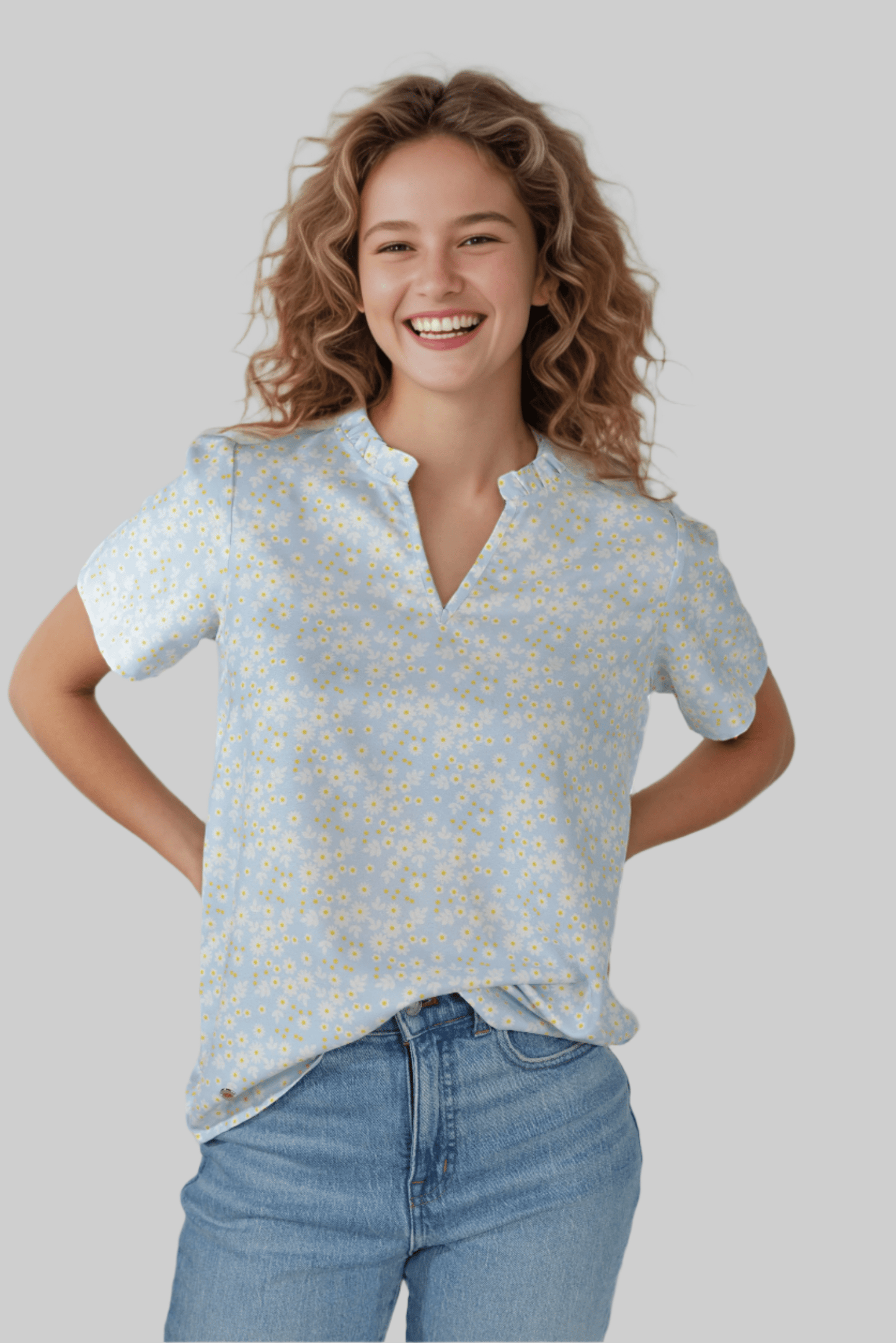 Sky Ruffle Top - DressAtR LLC
