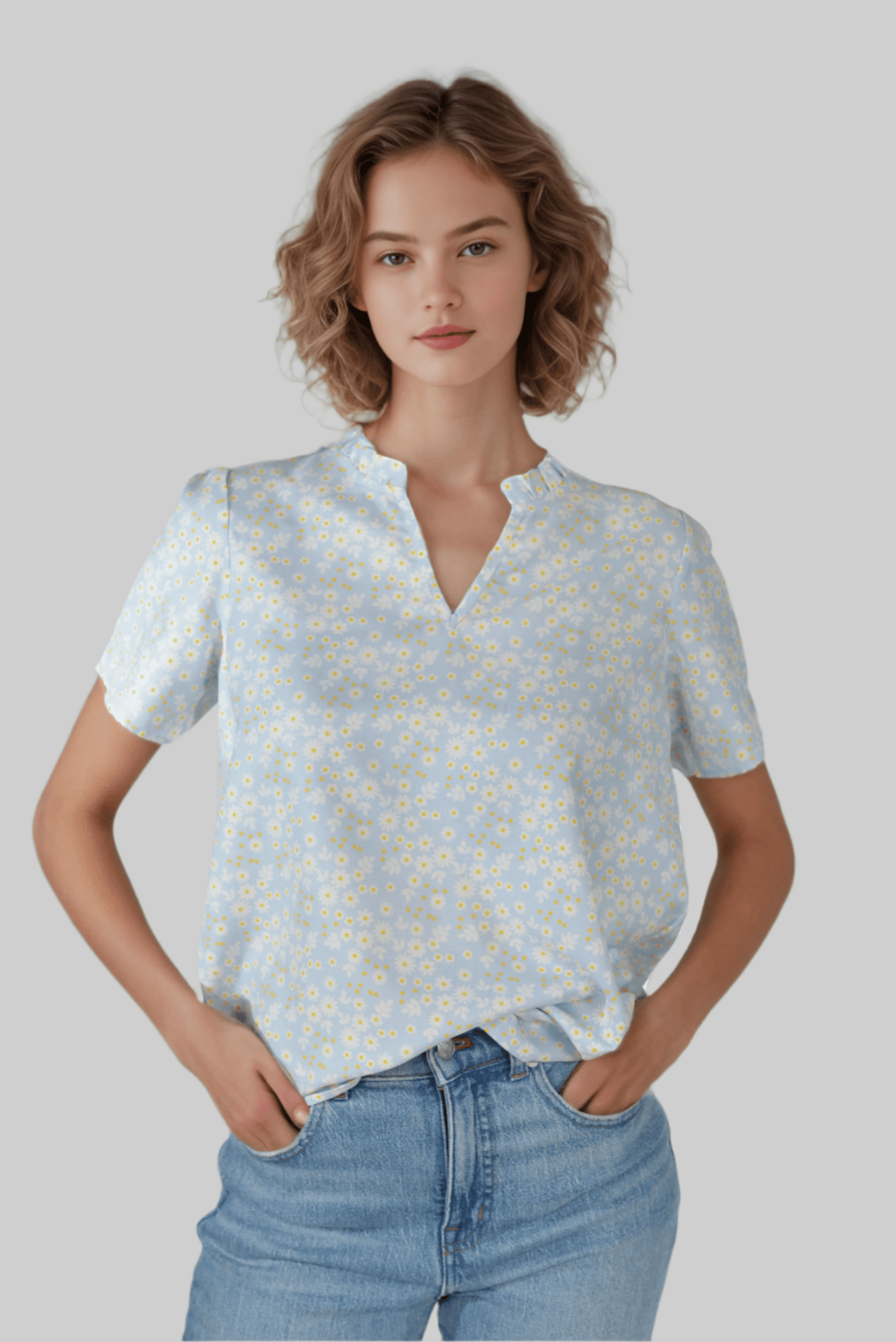 Sky Ruffle Top - DressAtR LLC