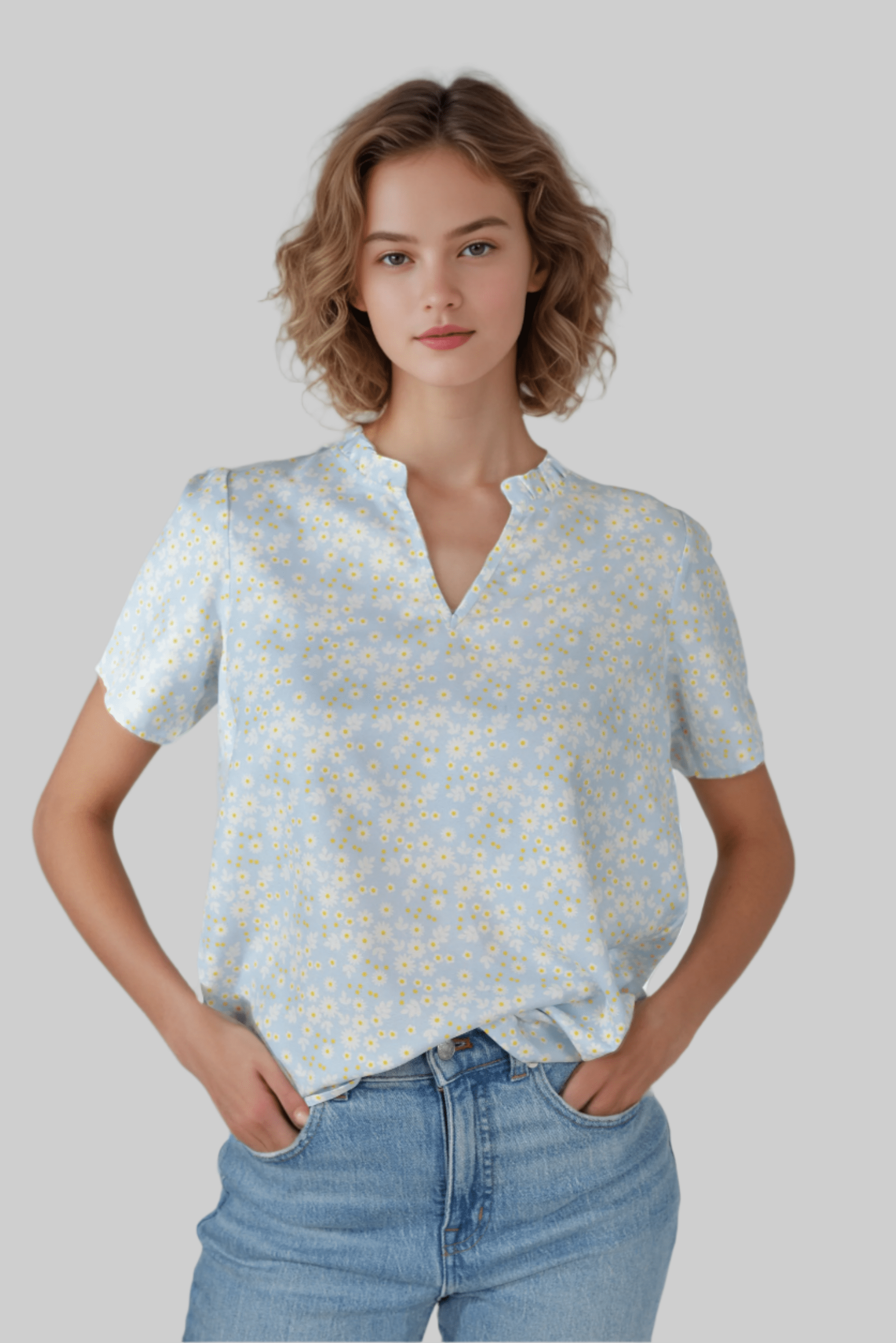 Sky Ruffle Top - DressAtR LLC