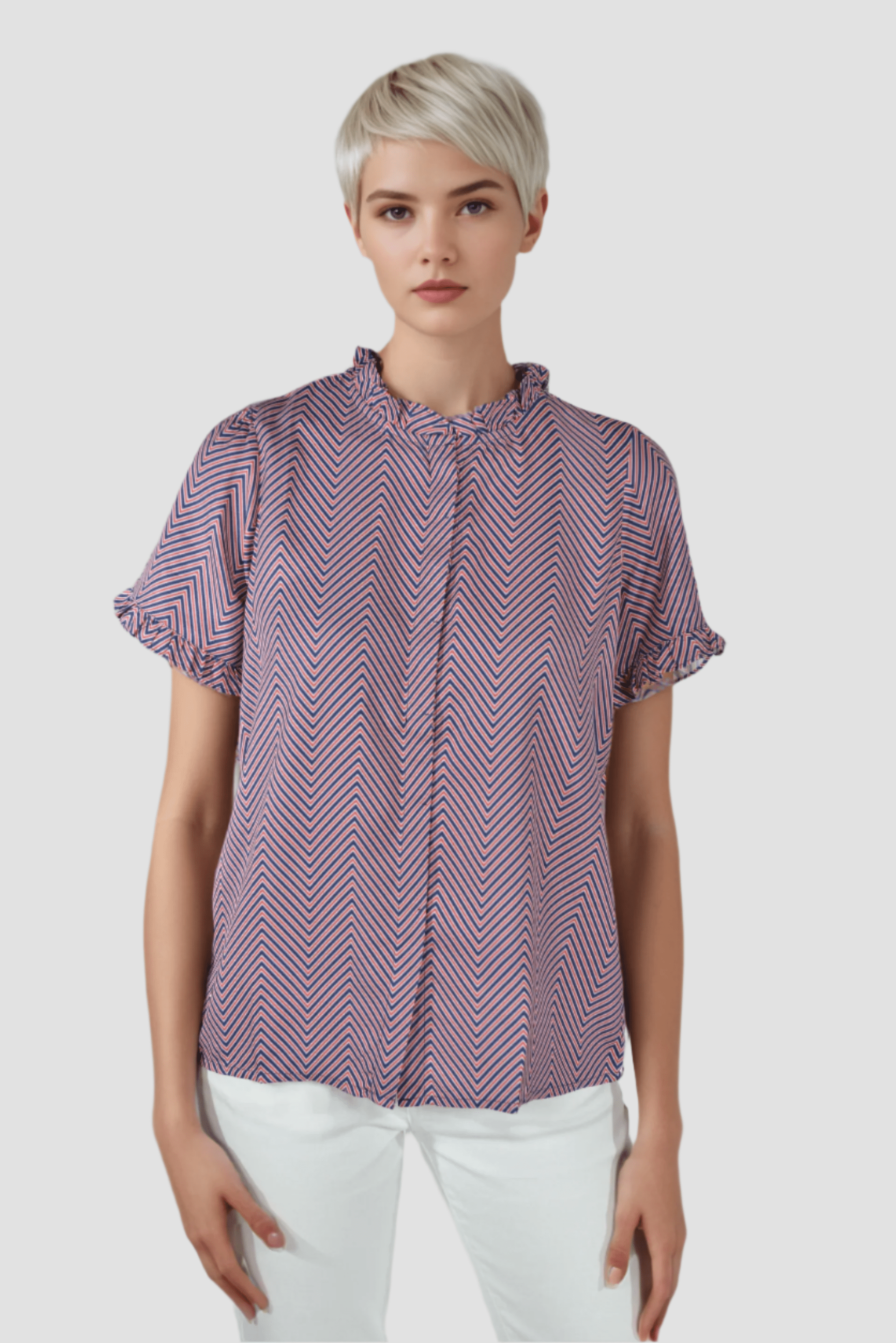 Tri Line Ruffle Shirt - DressAtR LLC