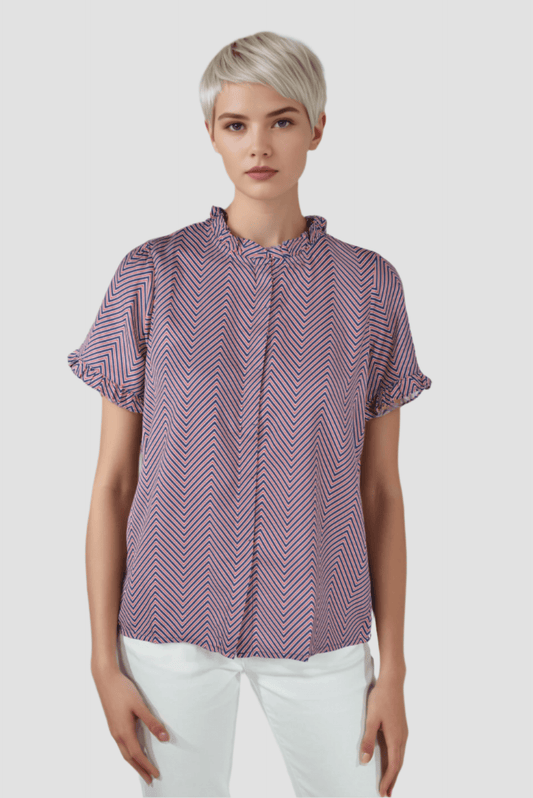 Tri Line Ruffle Shirt - DressAtR LLC