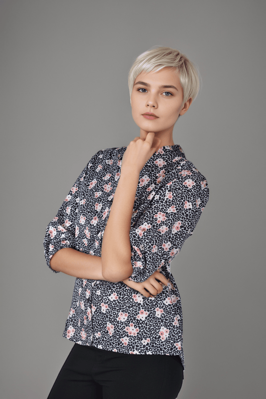 Wild Flower Collar Blouse - DressAtR LLC