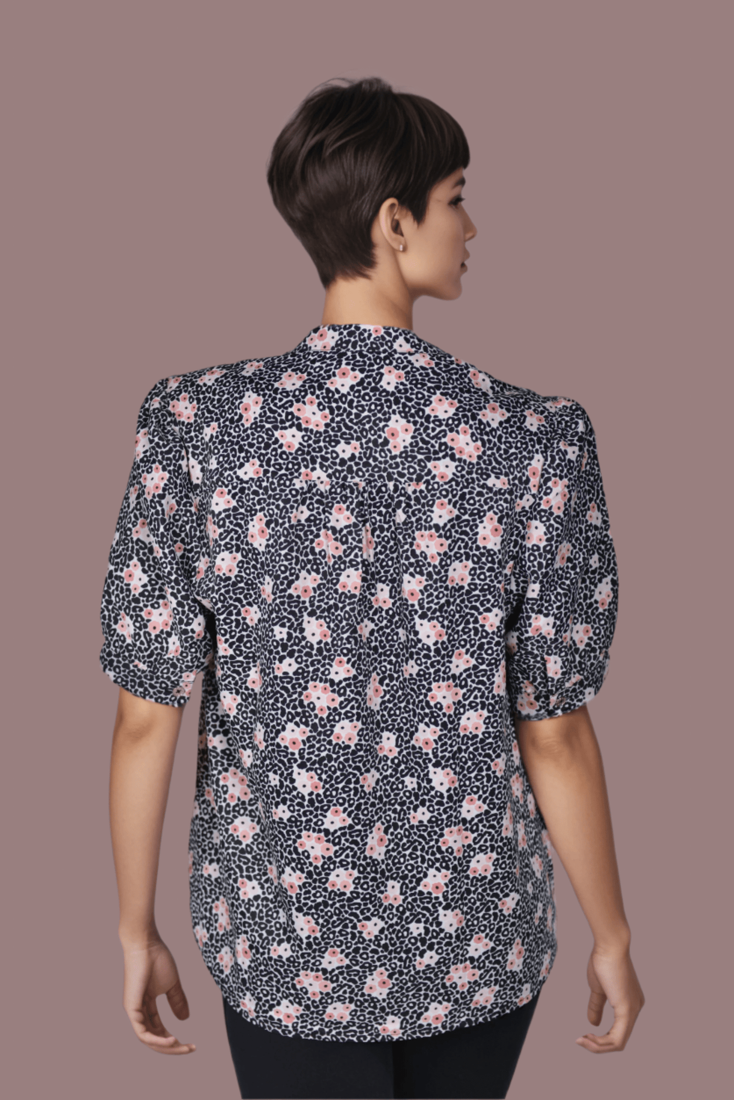 Wild Flower Split Neck Top - DressAtR LLC