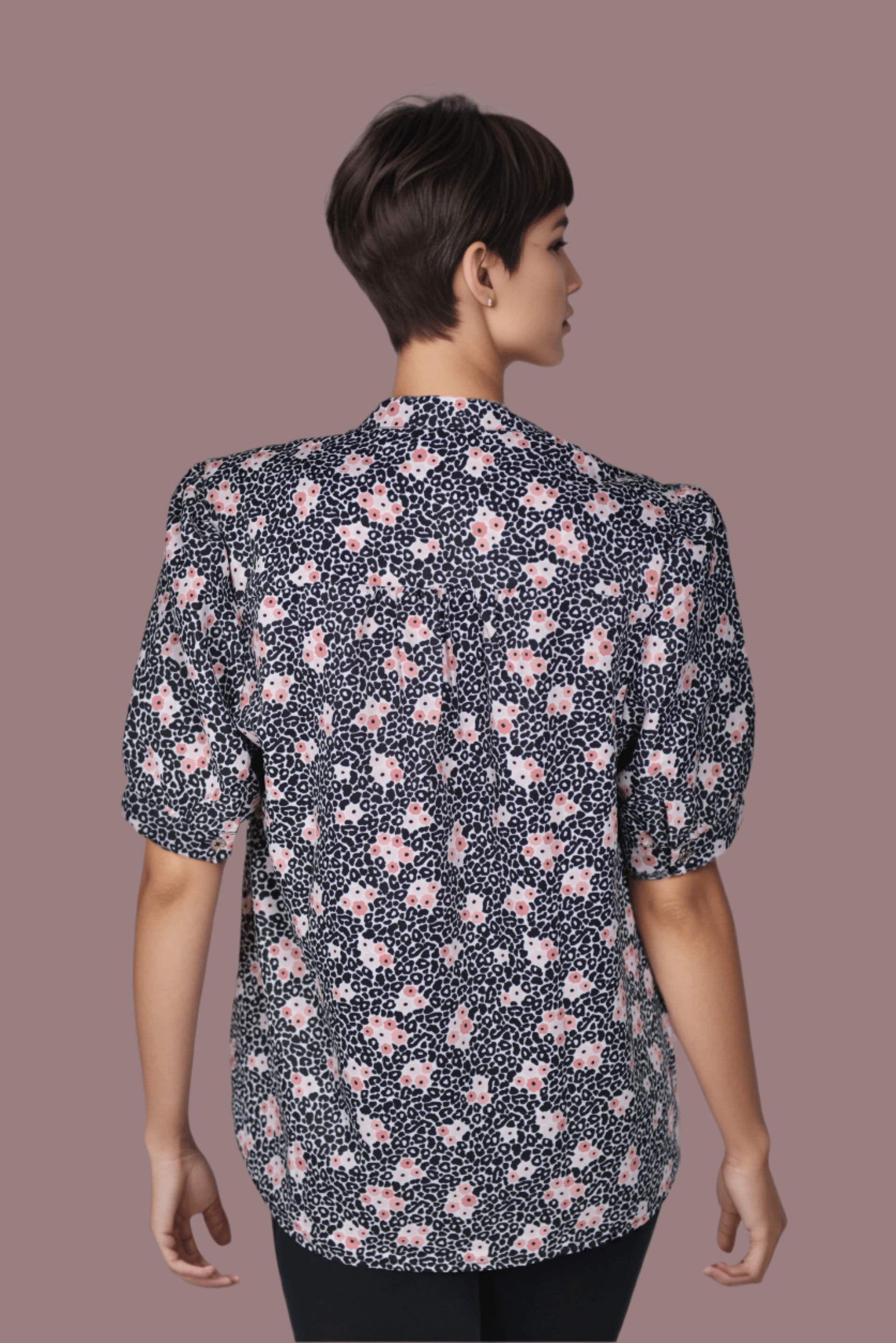 Wild Flower Split Neck Top - DressAtR LLC