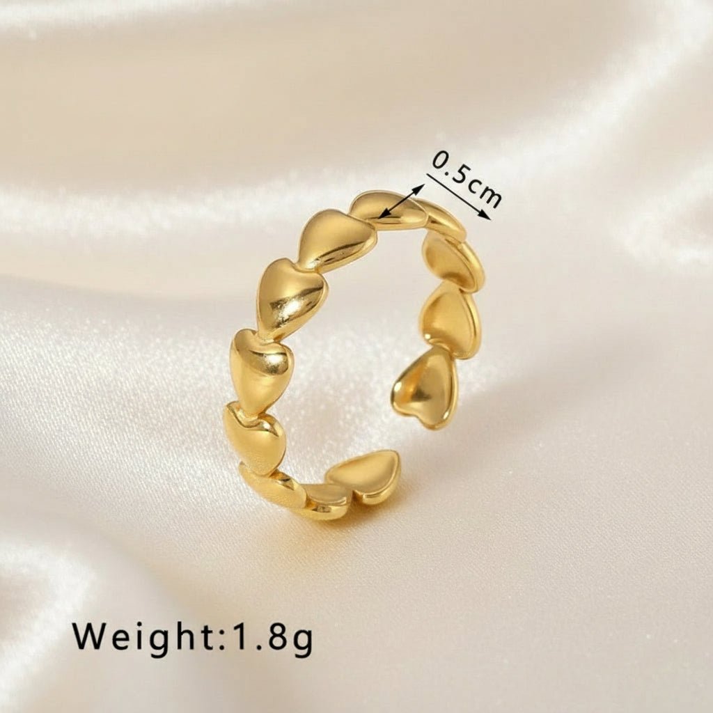 18K Gold Plate Heart Ring - DressAtR LLC