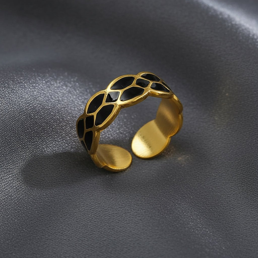 18K Gold plated Color Drip Open Ring - DressAtR LLC