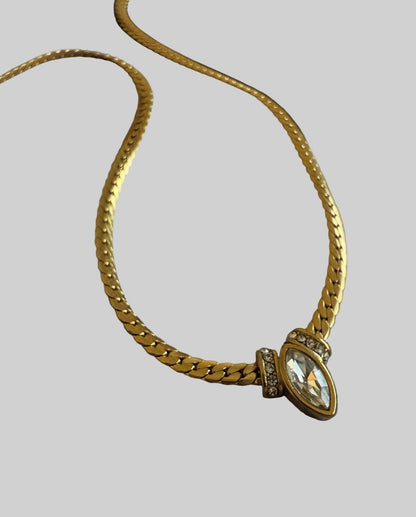 18K Gold Plated Dimond Eye Necklace - DressAtR LLC