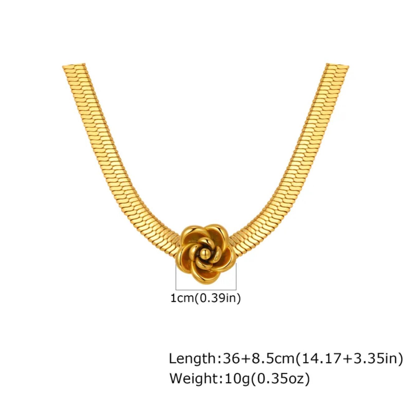18K Gold Plated Elegant Necklace With a Flower - DressAtR LLC