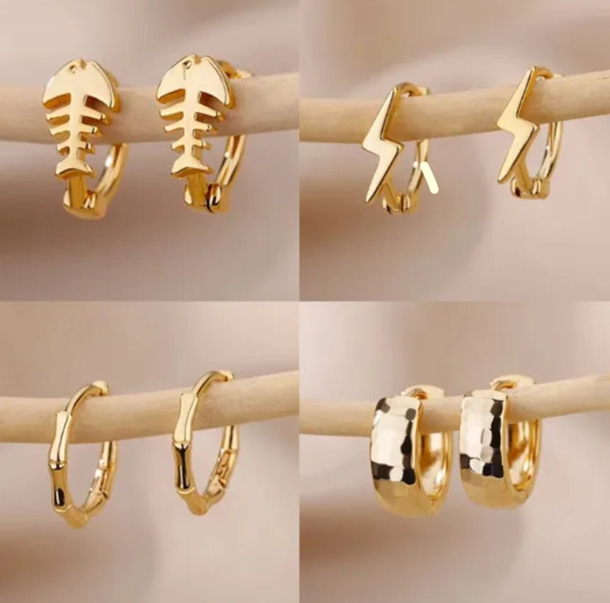 18K Gold Plated Elegant Thick Hoop Earrings - DressAtR LLC