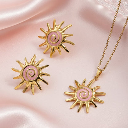 18K Gold Plated Oil Drop Elegant Sun Set - DressAtR LLC