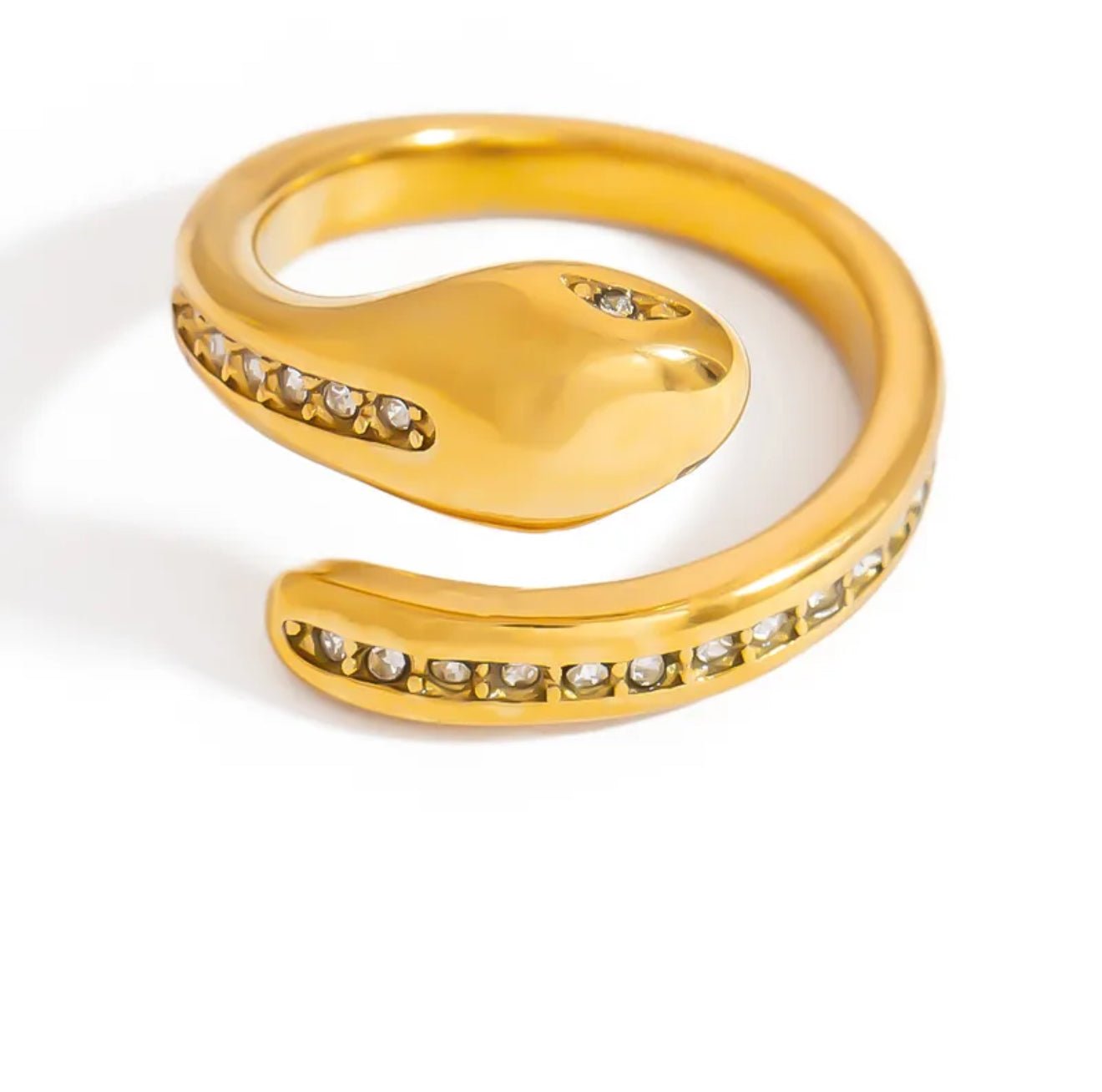 18K Gold Plated Snake Waterproof Open Ring - DressAtR LLC