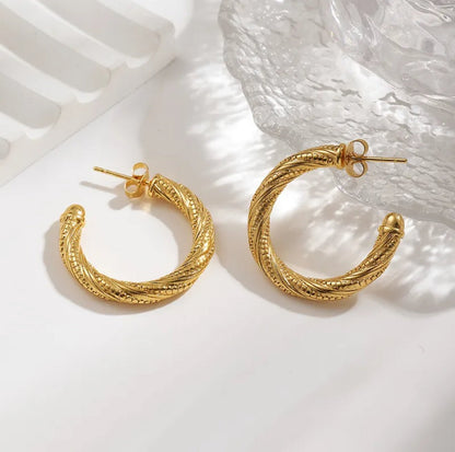 18K Gold Plated Spiral Earrings - DressAtR LLC