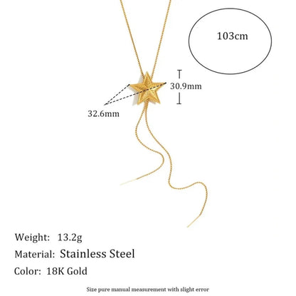 18K Gold Plated Star Pull - Out Necklace - DressAtR LLC