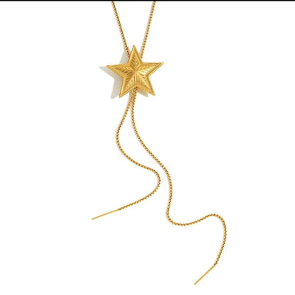 18K Gold Plated Star Pull - Out Necklace - DressAtR LLC