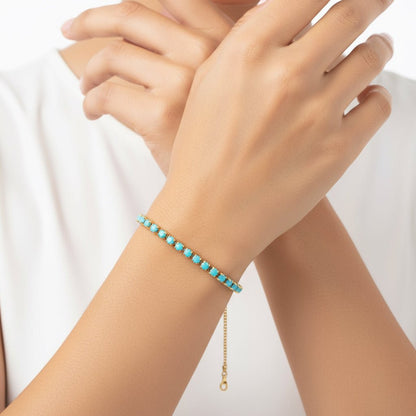 18K Gold Plated Turquoise Elegant Bracelet - DressAtR LLC