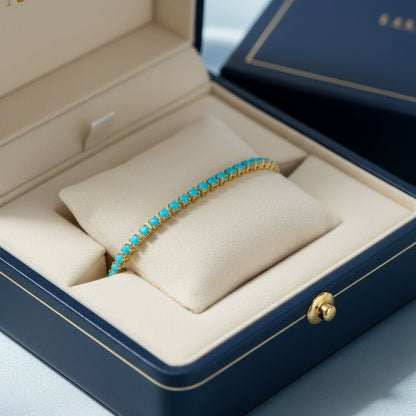 18K Gold Plated Turquoise Elegant Bracelet - DressAtR LLC