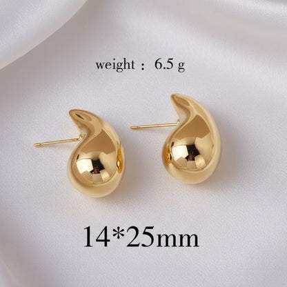 18K Gold Plated Water Drops Ear Studs - DressAtR LLC