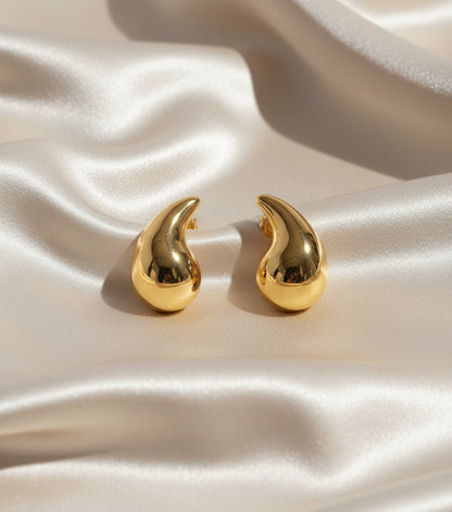 18K Gold Plated Water Drops Ear Studs - DressAtR LLC