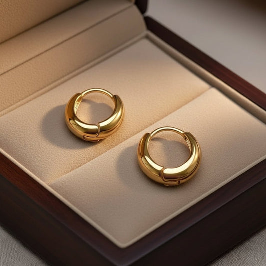 18K Gold Plated Waterproof Hoop Earrings - DressAtR LLC