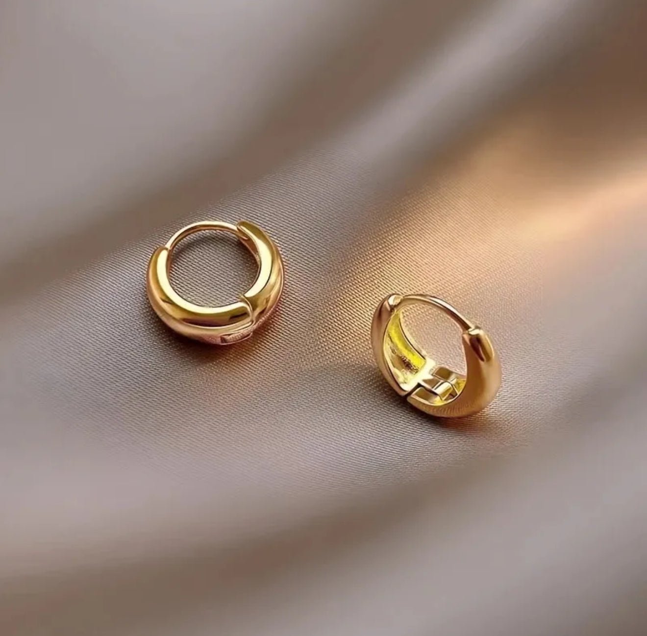 18K Gold Plated Waterproof Hoop Earrings - DressAtR LLC