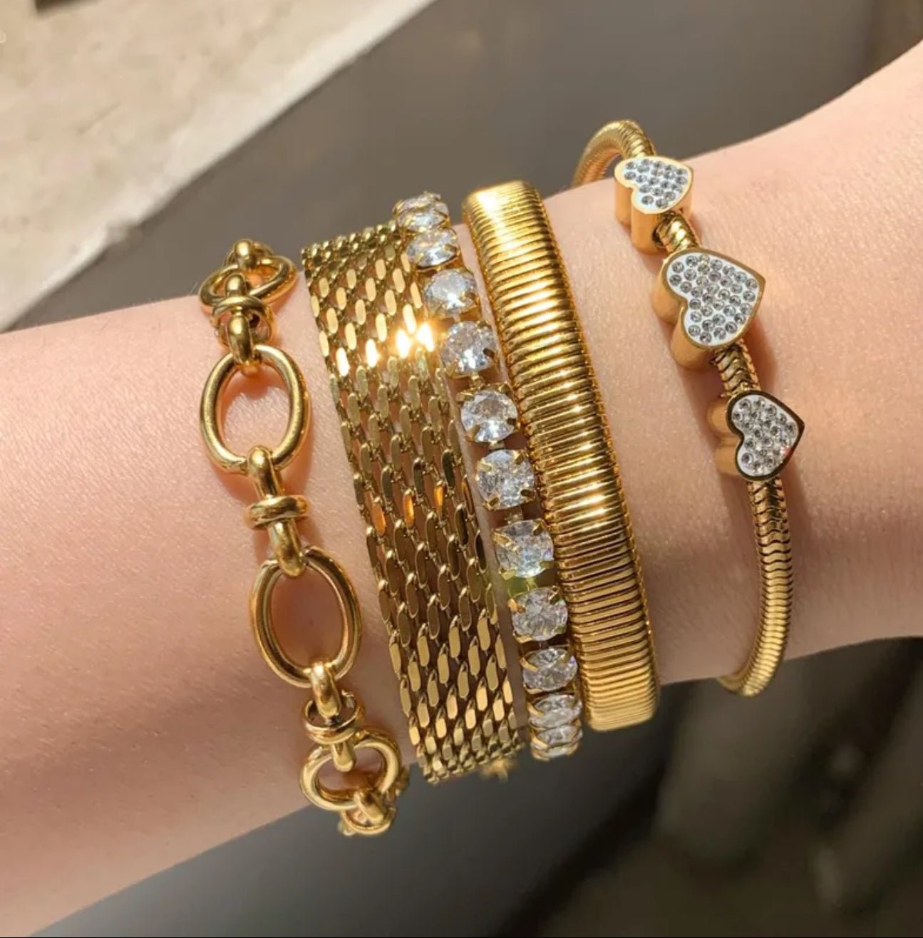 18K Gold Plated Zircon Bracelet - DressAtR LLC
