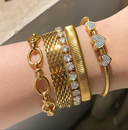 18K Gold Plated Zircon Bracelet - DressAtR LLC