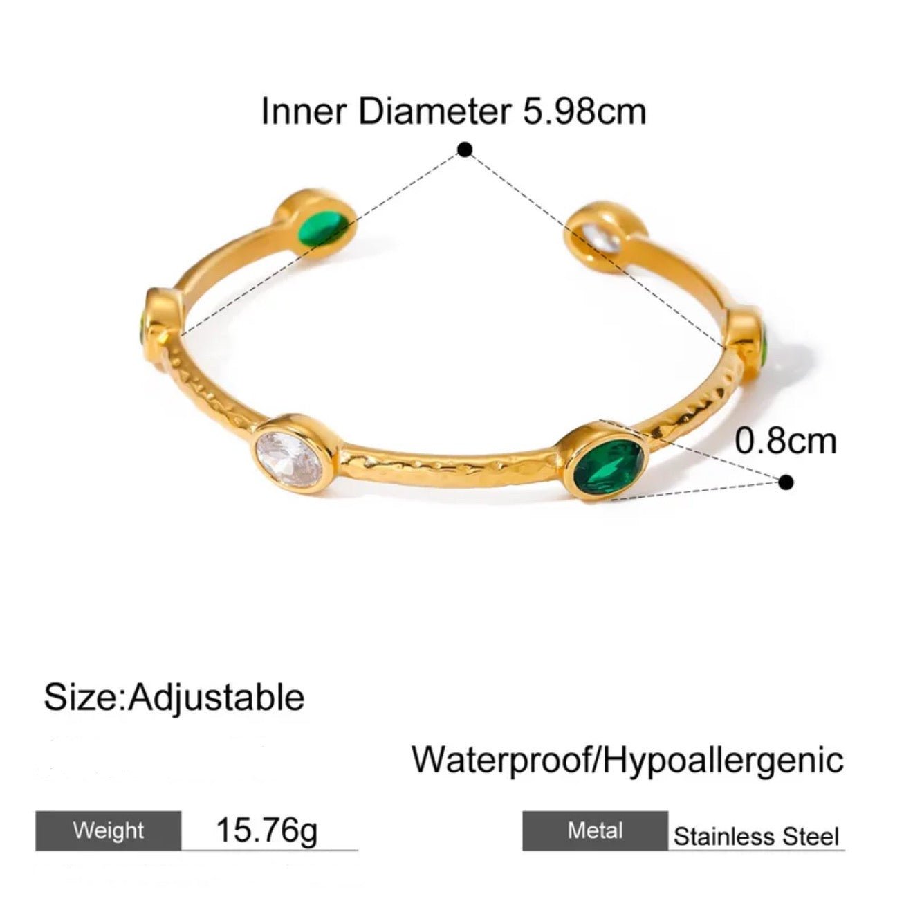 18K Gold Plated Zircon Bracelet - DressAtR LLC