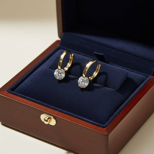 18K Gold Plated Zircon Elegant Earrings - DressAtR LLC