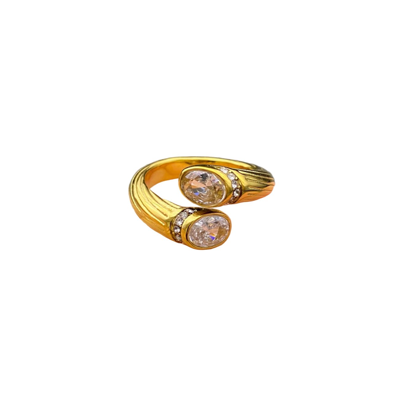 18K Gold Plated Zircon Elegant Ring - DressAtR LLC